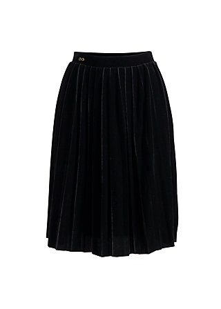 Knee-length Skirt pleats please, black velvet, Skirts, Black