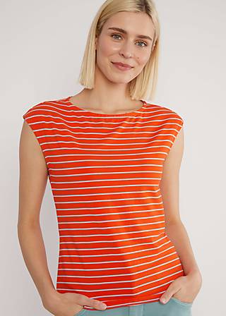Sleeveless Top Boxy Babe, delightful stripes, Shirts, Orange