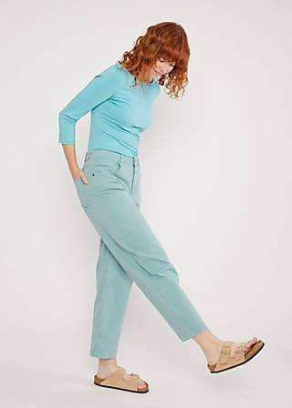 Trousers High Waist Olotte Remade, cute pastel petrol, Trousers, Blue