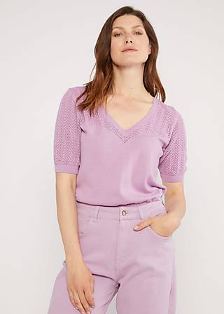 Trousers High Waist Olotte Remade, soft lilac herb, Trousers, Purple