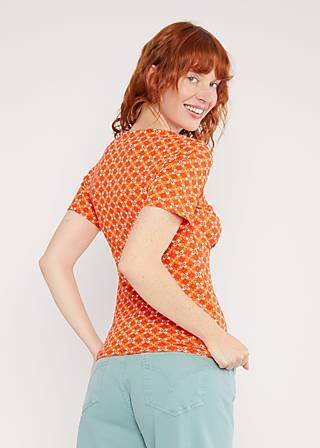 T-Shirt Mon Soleil Cache, botanical mosaic, Tops, Orange