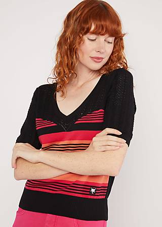 Knitted Jumper Pretty Preppy Special, traditional frutti stripe, Knitted Jumpers & Cardigans, Black