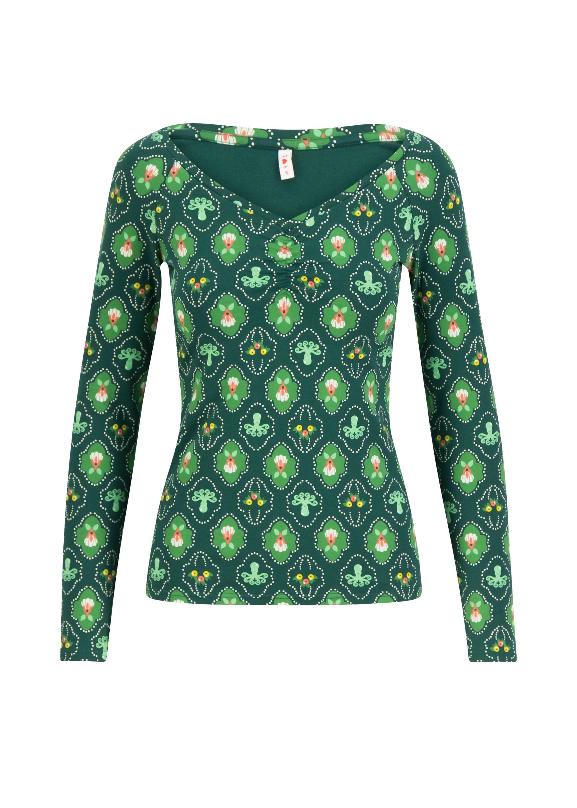 Longsleeve Savoir-Vivre, Frida the octopus, Tops, Green