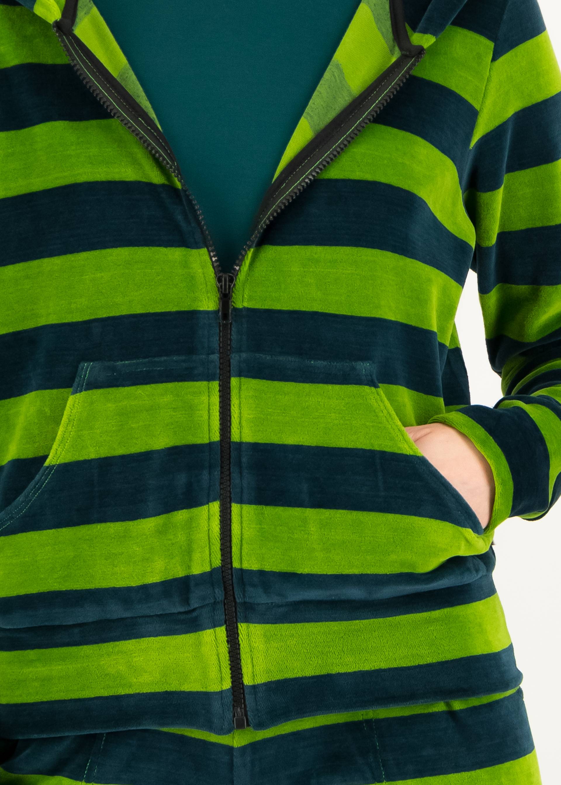 Zip jacket Luscious Cocoon, love to explore stripe, Sweatshirts & Hoodies, Green