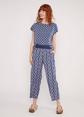 Summer Pants Flatterby Oval, seaworld paradise wave, Trousers, Blue