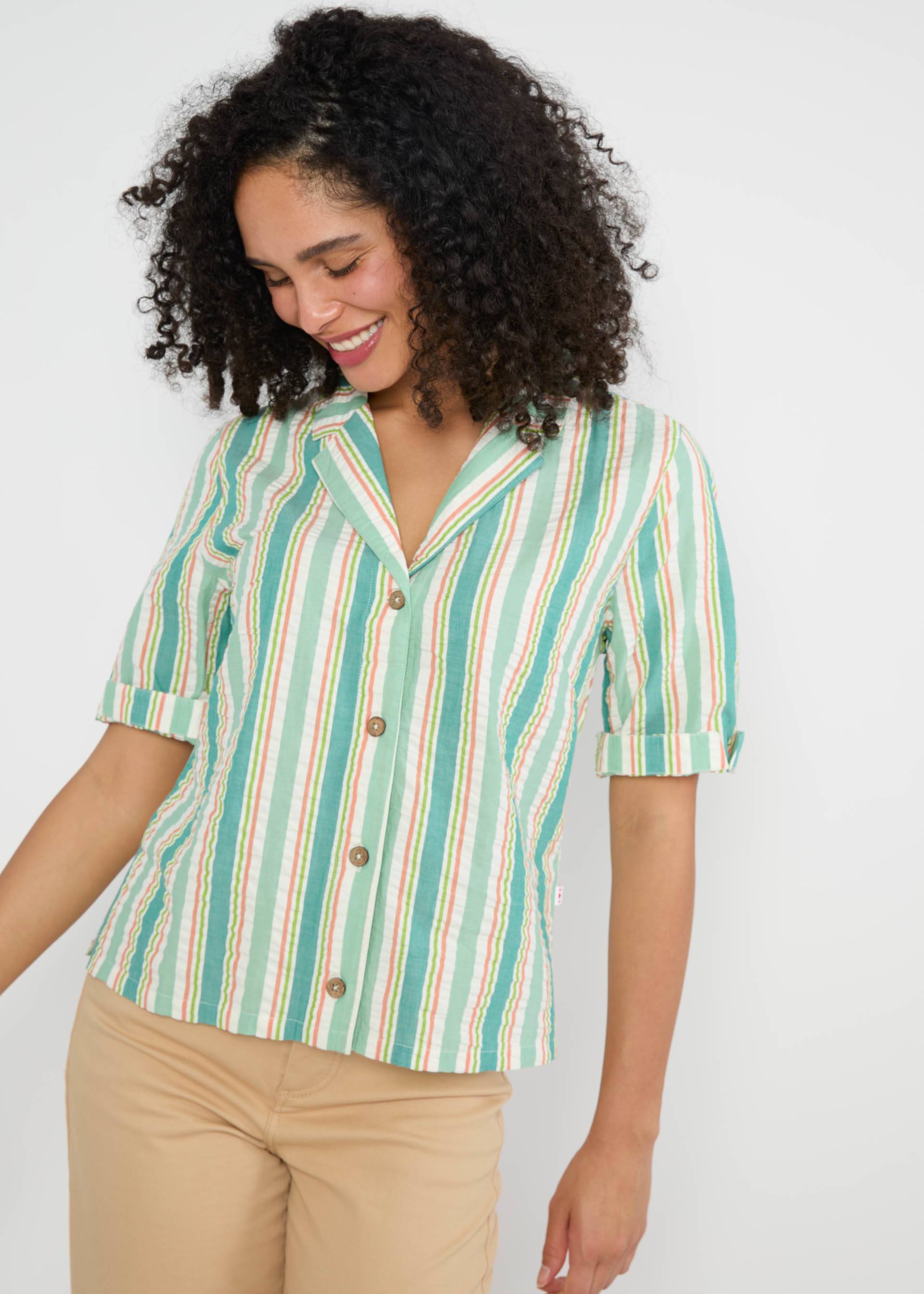 Seersucker Hemd Shimmy Chic, awing stripes, Blusen & Tuniken, Grün