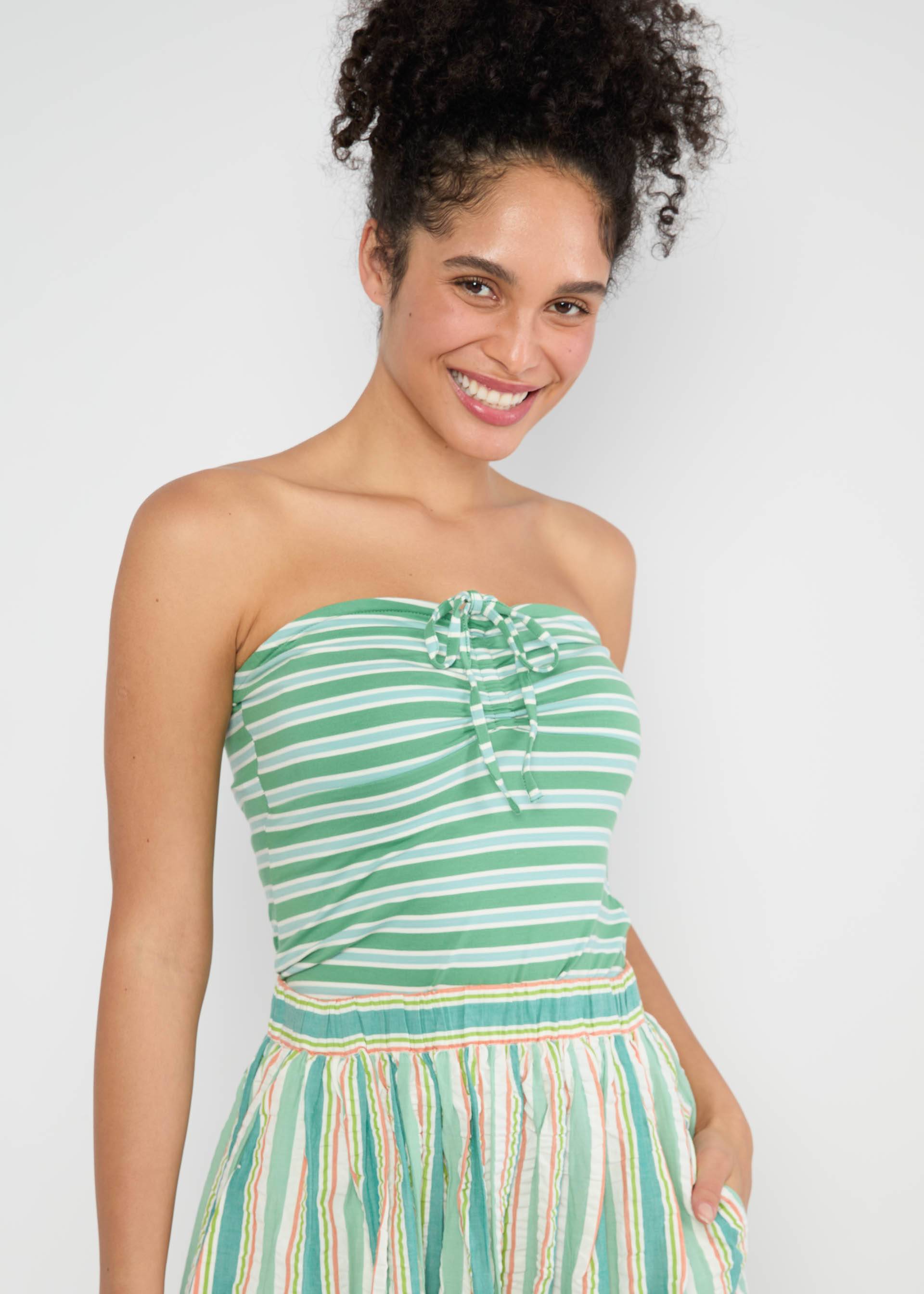 Tube Top Summertime Tube, caravan stripes green, Shirts, Grün