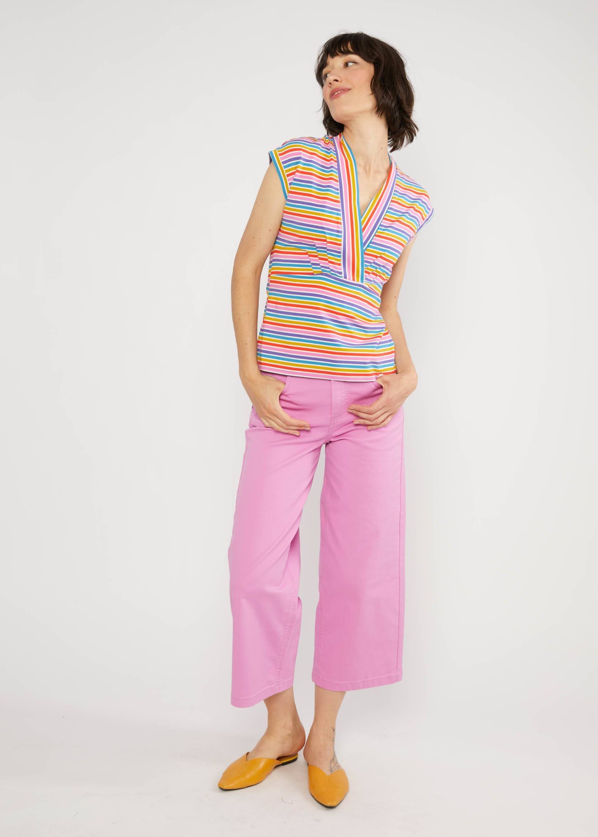 Streifenshirt Virgin Venus, coral rainbow stripes, Shirts, Lila