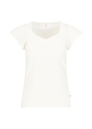 Top Charming V Neck, creamy camellia, Shirts, White