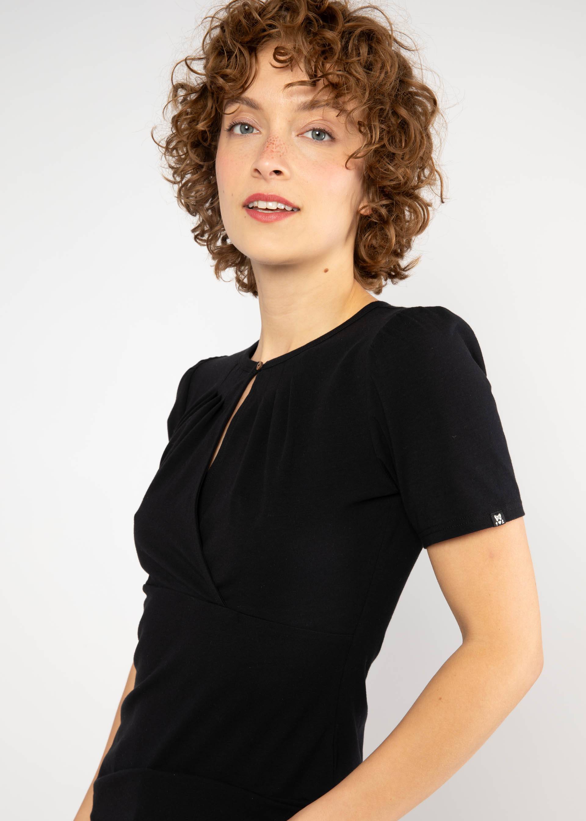 T-Shirt Criss Cross Cœur, my pitch black, Shirts, Schwarz