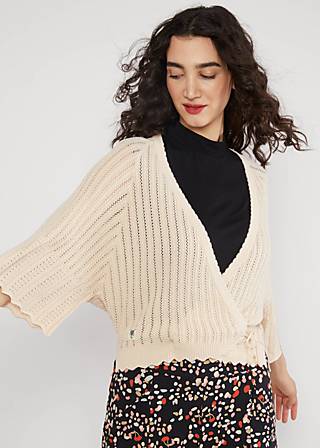 Sommer Cardigan Fairy Wrap, pinkish-orange white knit, Cardigans, Weiß