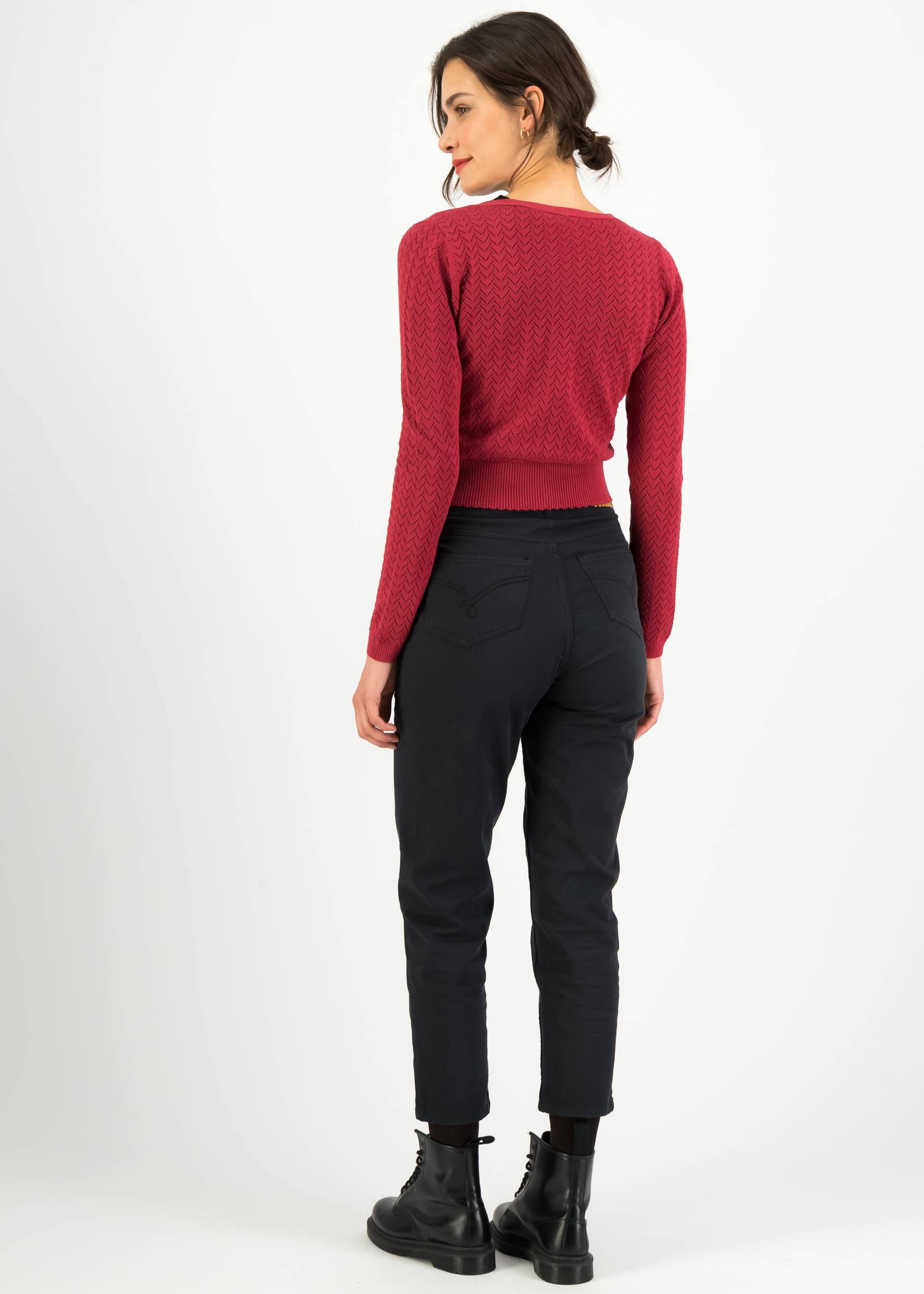 Trousers High Waist Mom, pearls at night, Trousers, Black