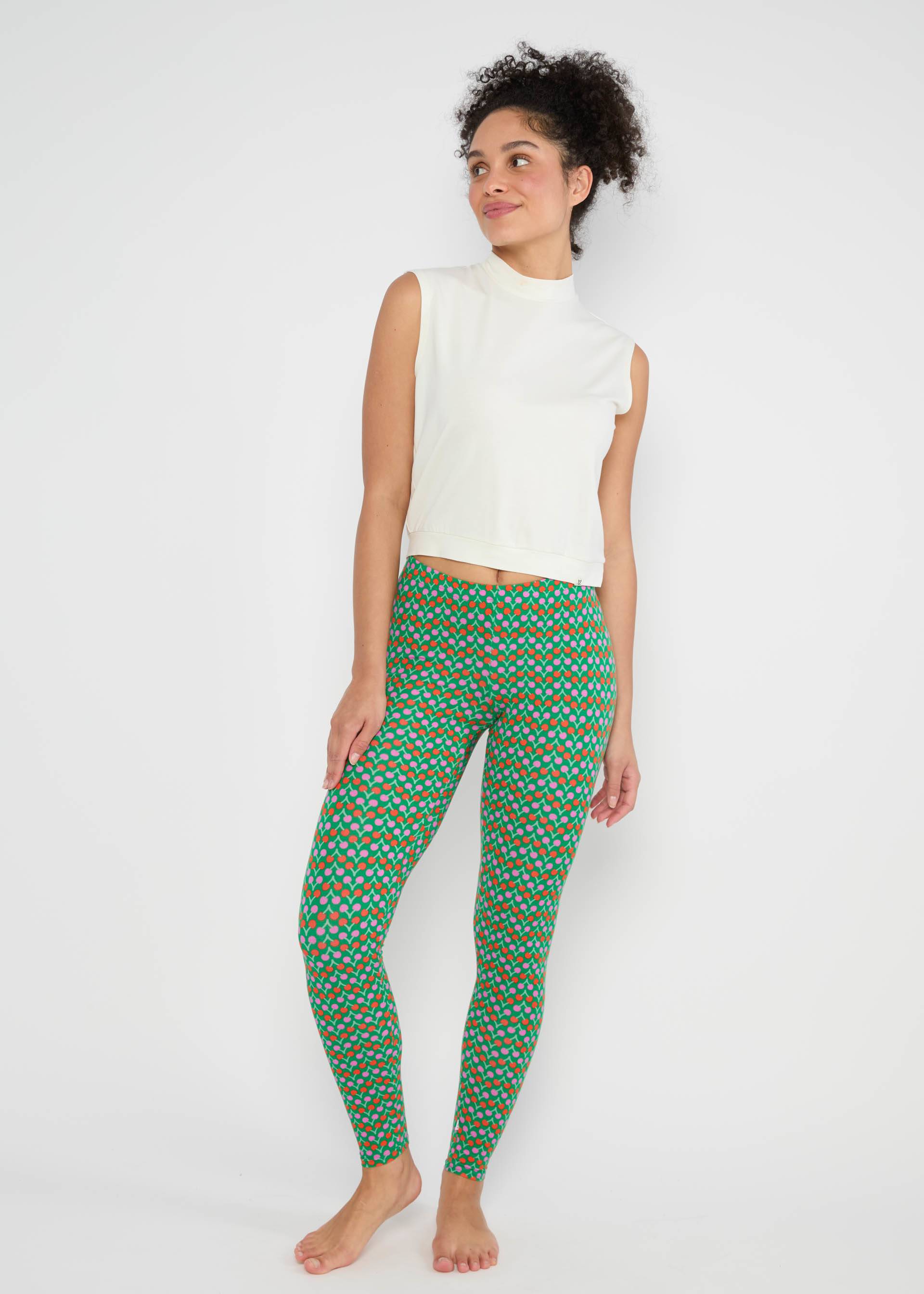 Cotton Leggings Lovely Legs, cherry it up, Leggings, Green