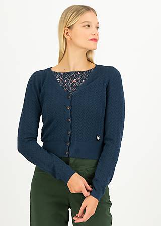 Cardigan Save the World, wild and free heart dots, Strickpullover & Cardigans, Blau
