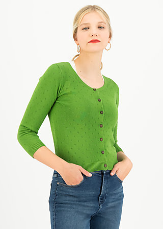 Cardigan Welcome to the Crew, juicy grass dots, Strickpullover & Cardigans, Grün