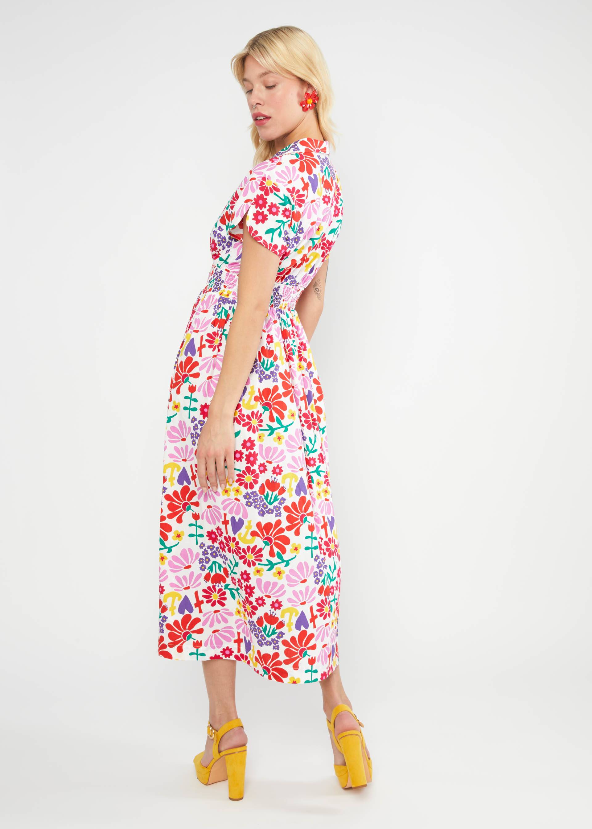 Midikleid Grand Opening, flower market, Kleider, Weiß