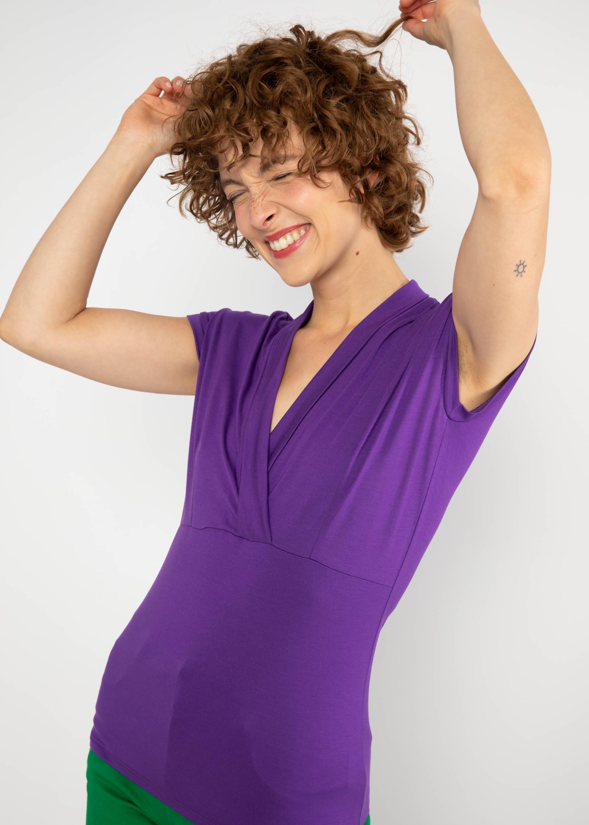 Top Mon Cher Cache-Cœur, bold grape lilac, Tops, Purple