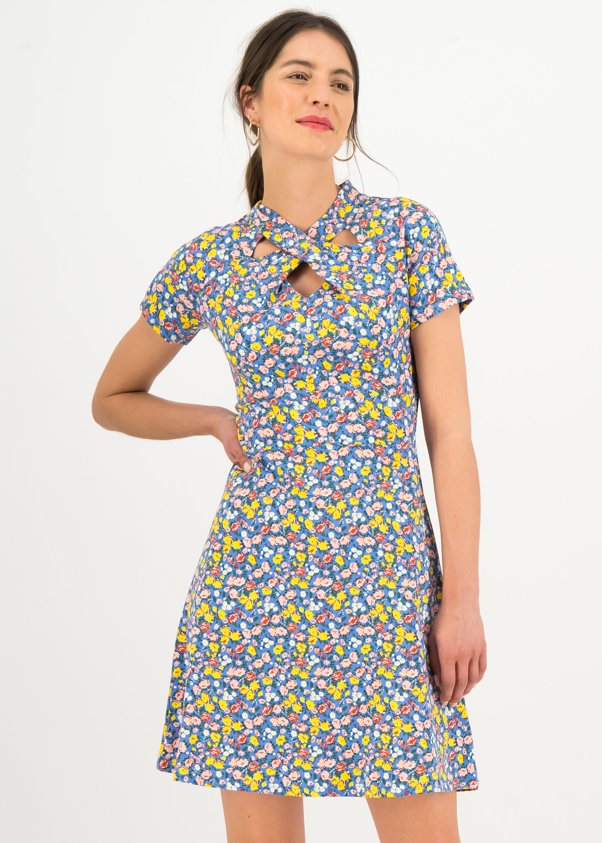 Sommerkleid Secret Garden, fiori nostalgia, Kleider, Blau