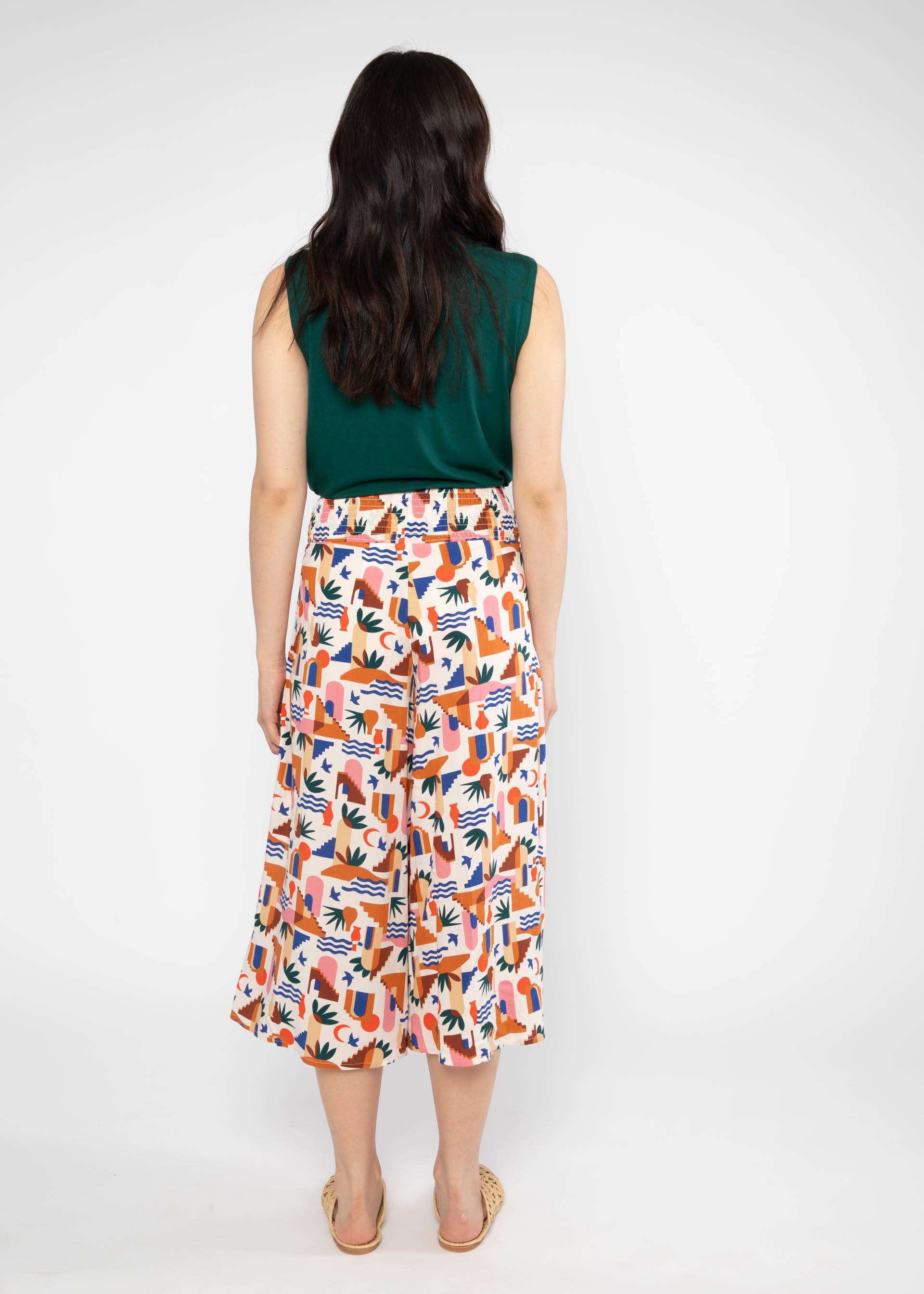 Sommerhose Flotte Culottes, sun run stairs, Hosen, Beige