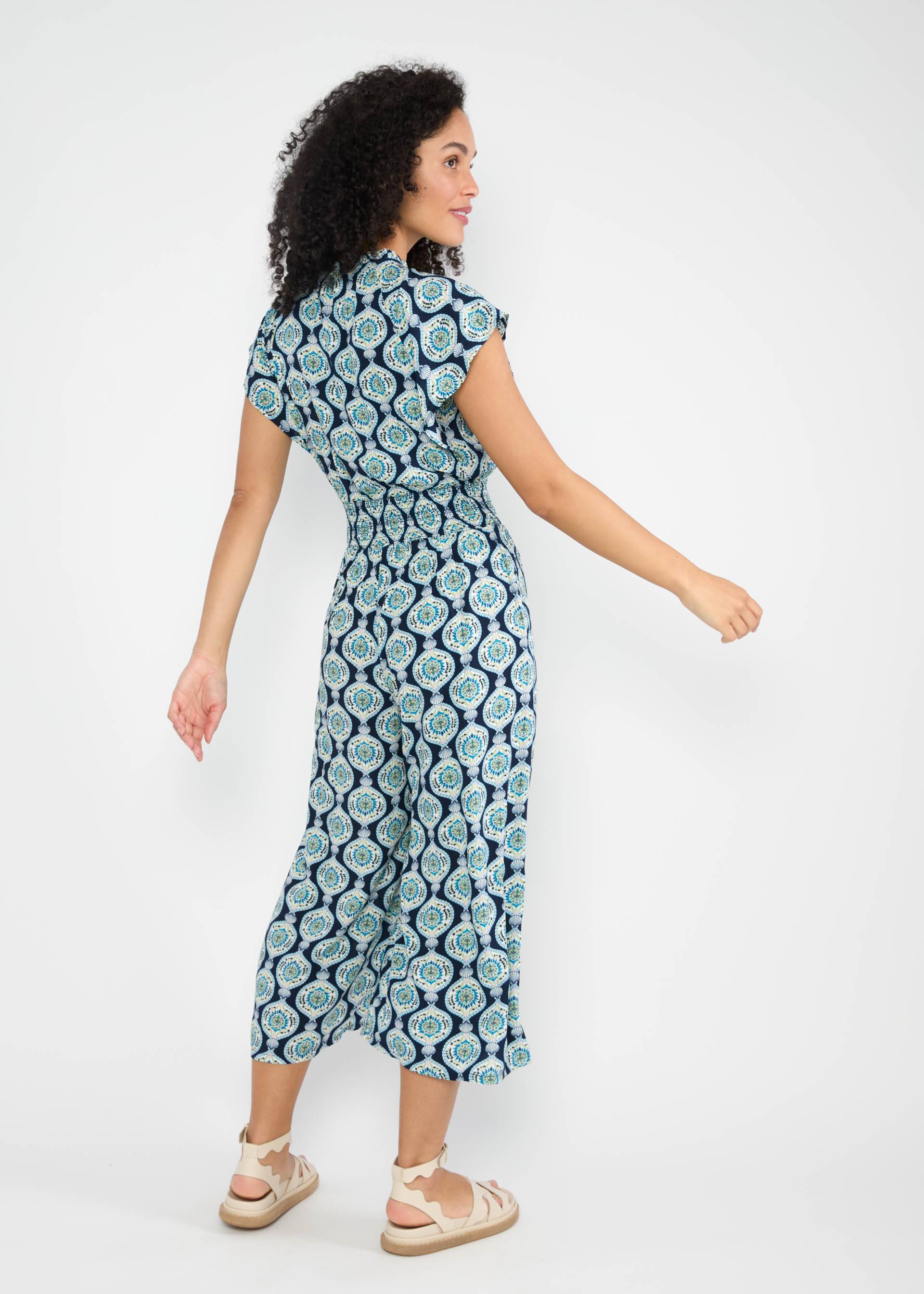 Jumpsuit Love's Lightest Wings, romantic shell mosaic, Jumpsuits, Blau