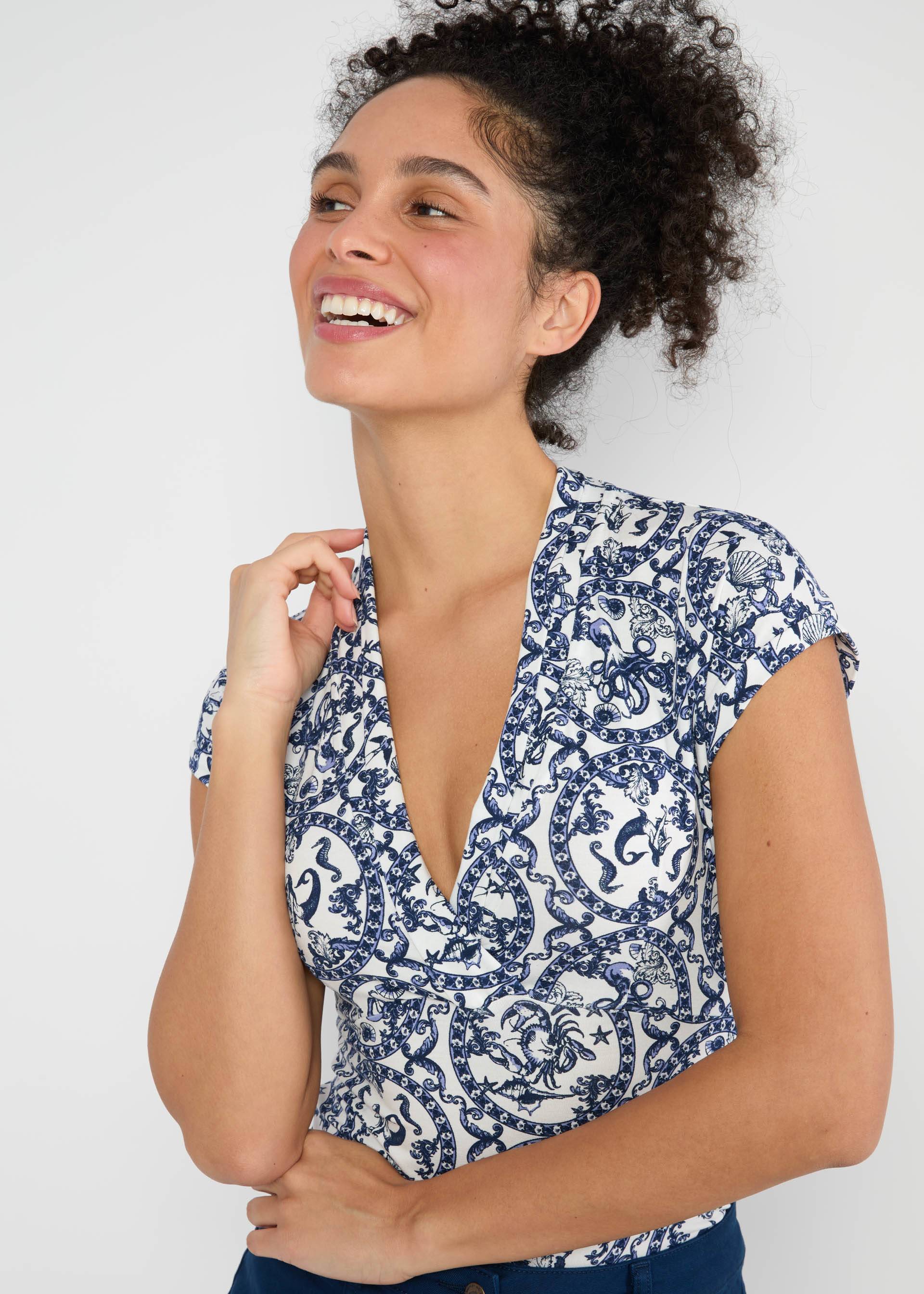 Shirt Mon Cher Cache-Cœur, sea life mosaic, Shirts, Wei&szlig;