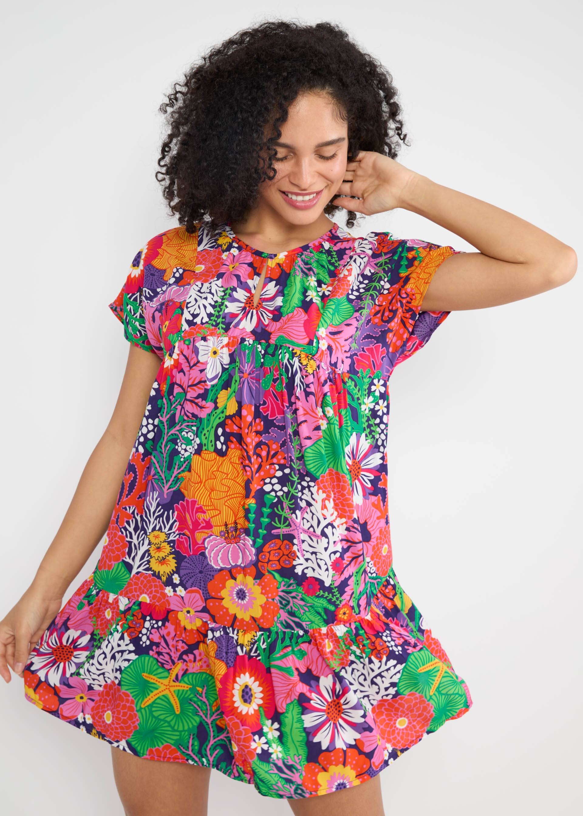 Sommerkleid Seeds of Love, coral flower, Kleider, Lila