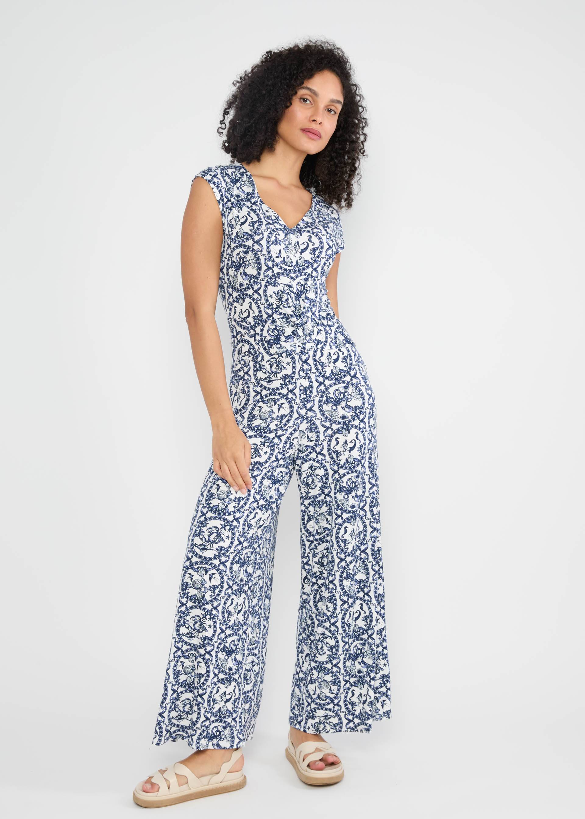 Jumpsuit Sensual Sensation Drapé, sea life mosaic, Jumpsuits, Weiß