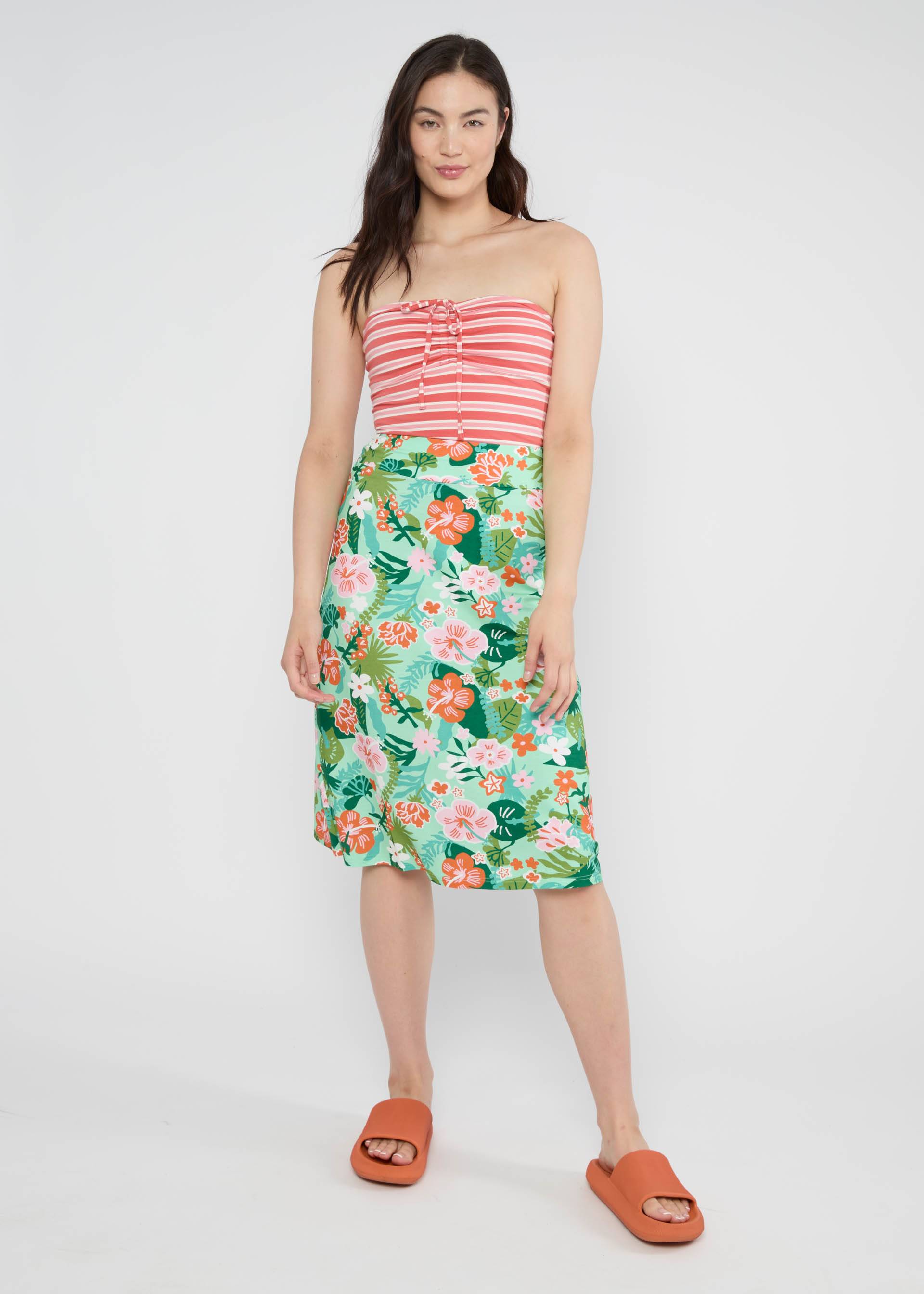 Jersey Skirt Tender Slender, hibiscus feeling, Skirts, Turquoise
