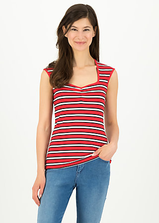 Sleeveless Top merci cherie, les stripes, Shirts, Red
