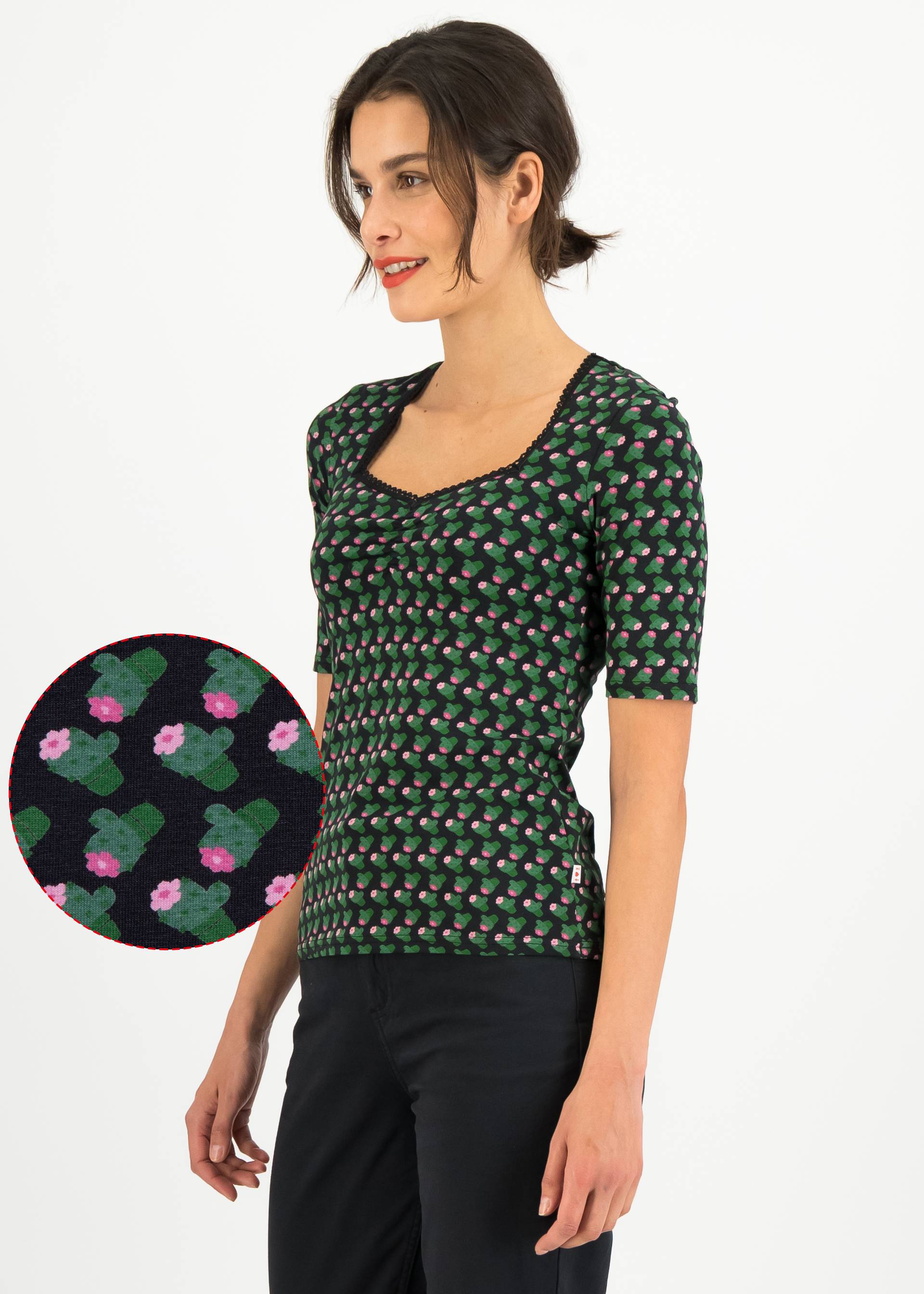 T-Shirt Let Romance Rule, tiny little cactus, Shirts, Schwarz