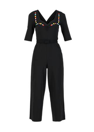 Jumpsuit Flaming Heart Marlene, agricultural black, Hosen, Schwarz