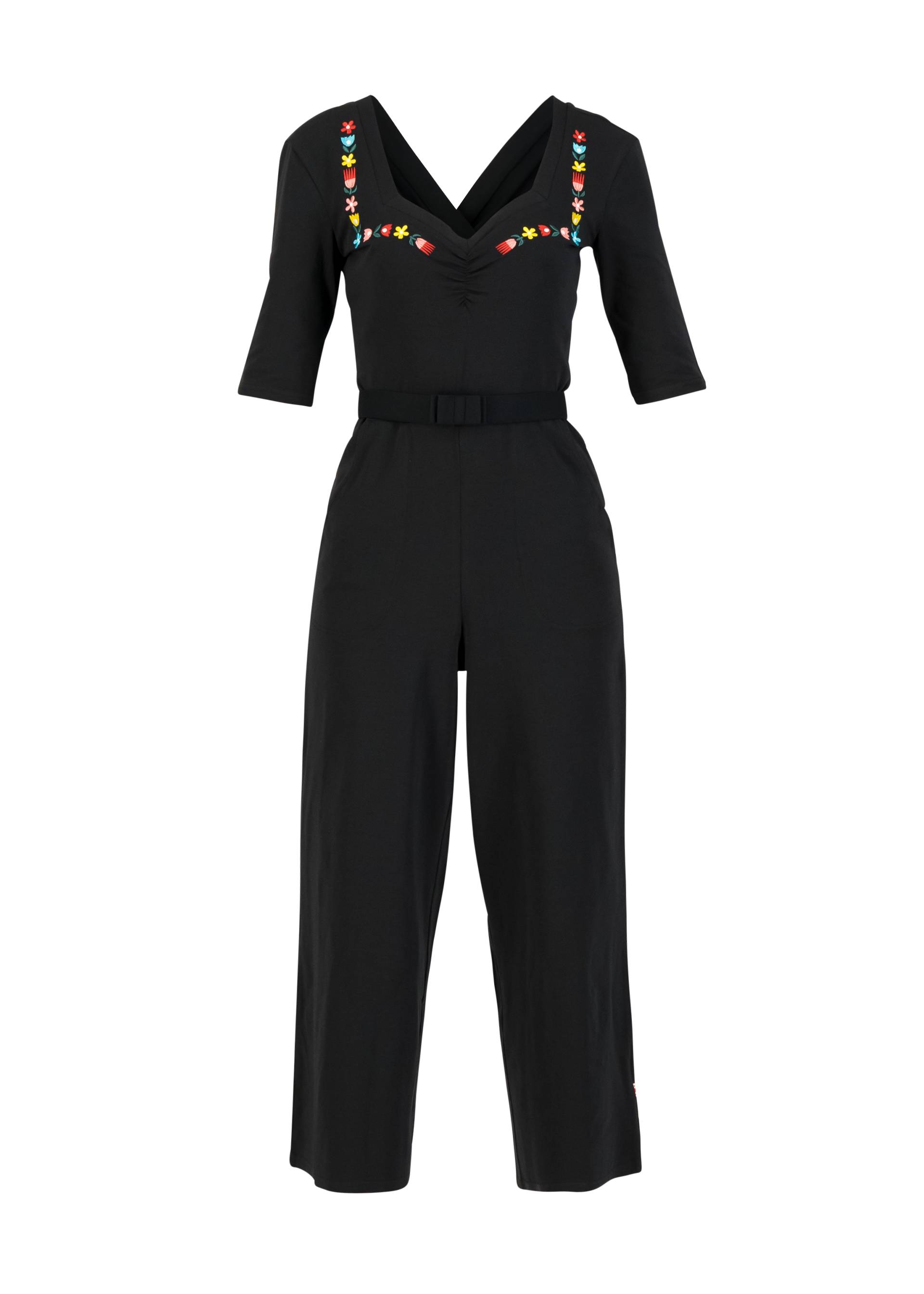 Jumpsuit Flaming Heart Marlene, agricultural black, Hosen, Schwarz
