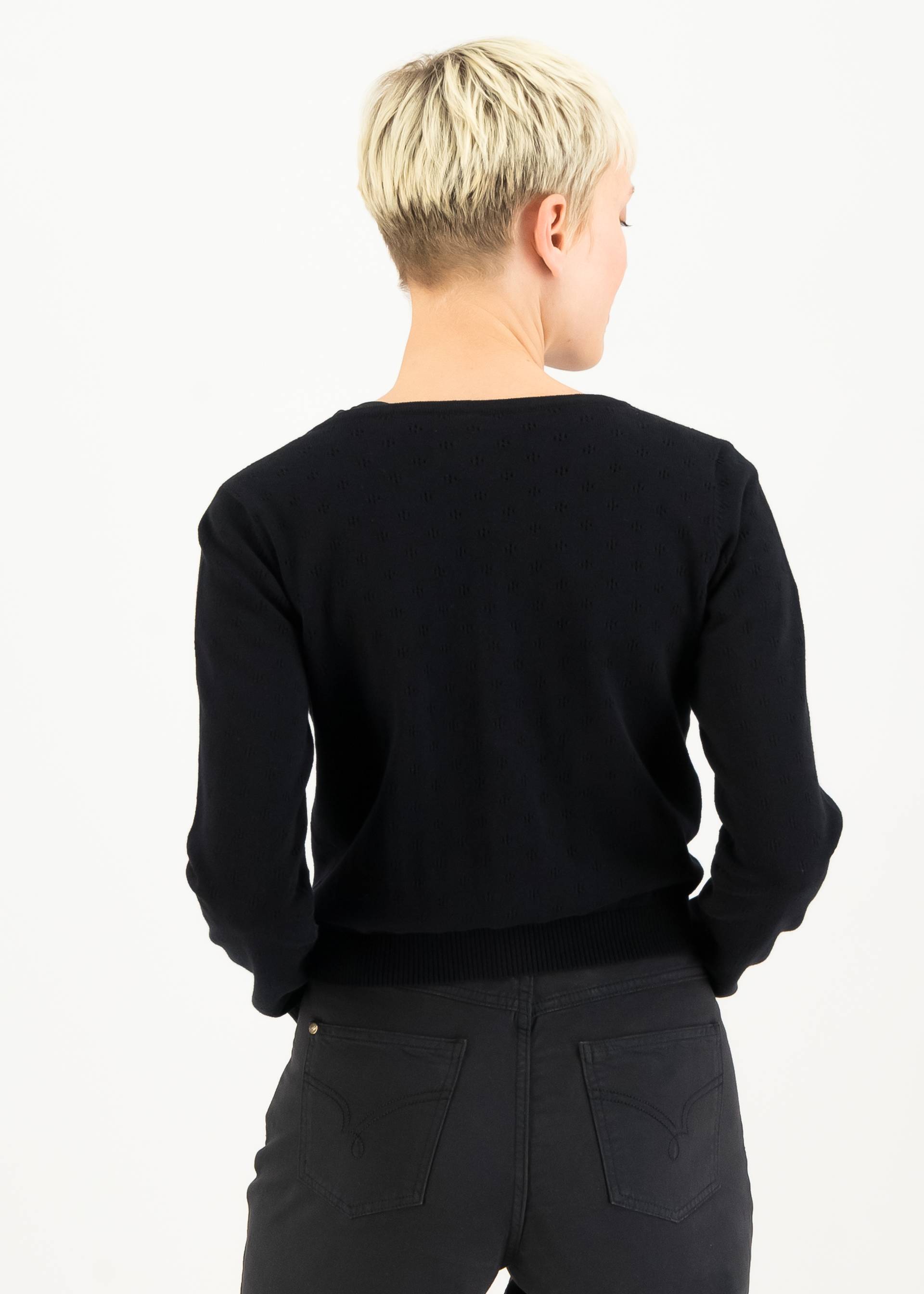 Cardigan Welcome to the Crew, little black flower, Cardigans, Black