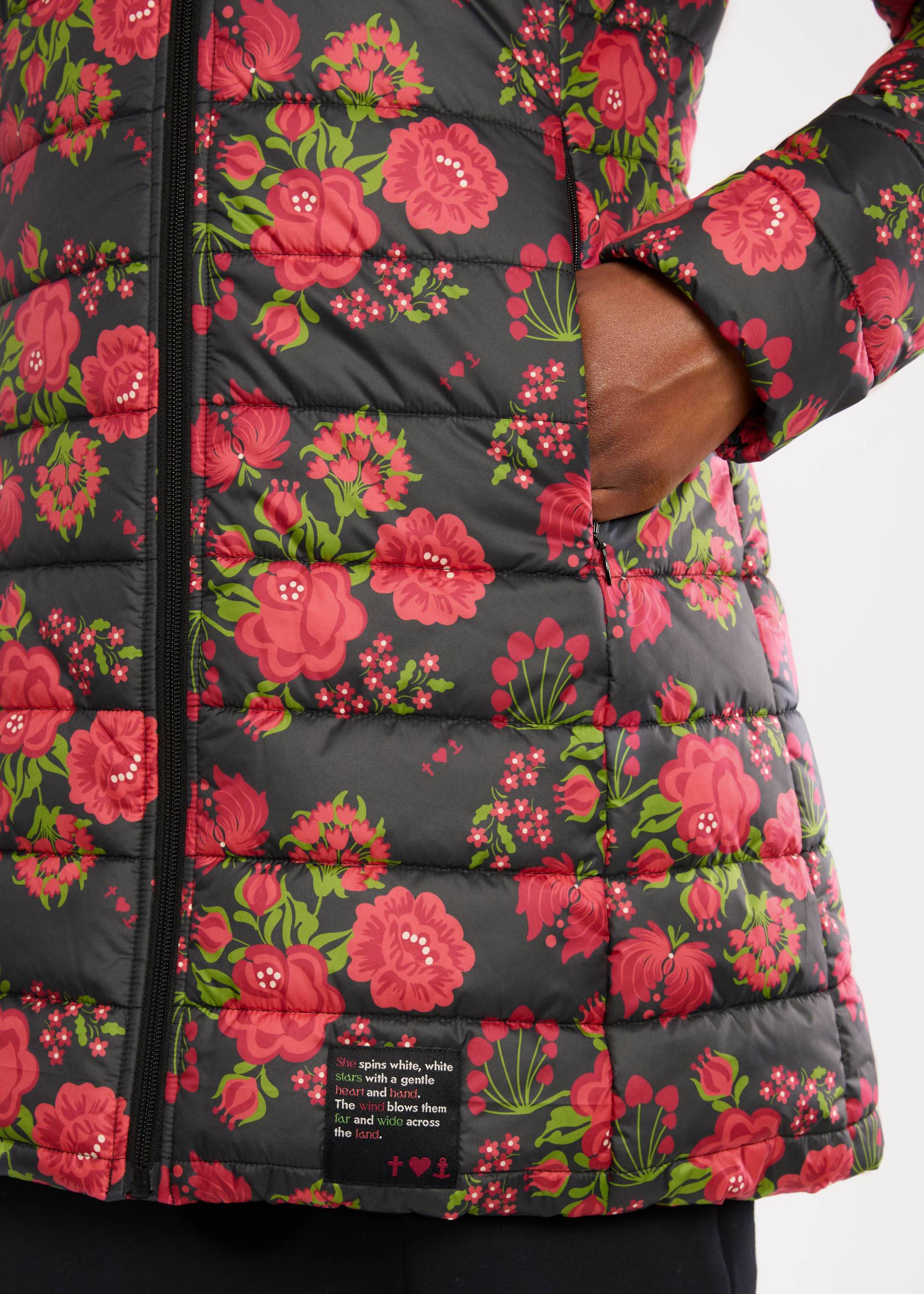 Quilted Jacket No Down Queen, pressed flower bouquet, Jackets & Coats, Black