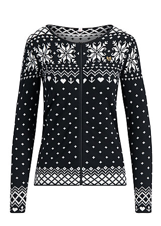 Winter Strickjacke sleek and chic, norwegian stellar, Sweatshirts & Hoodies, Schwarz