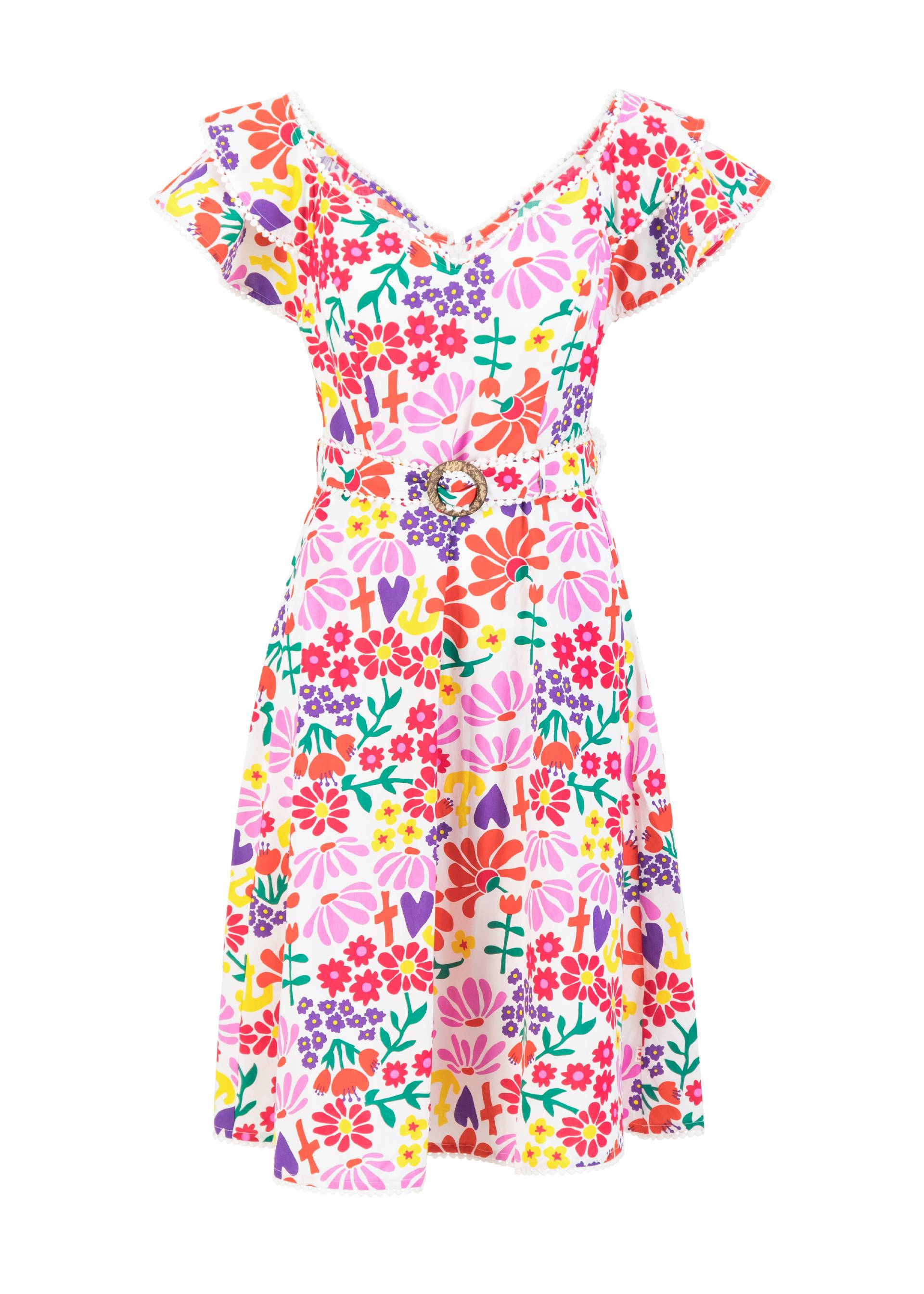 Festliches Kleid Falbala Festival, flower market, Kleider, Weiß