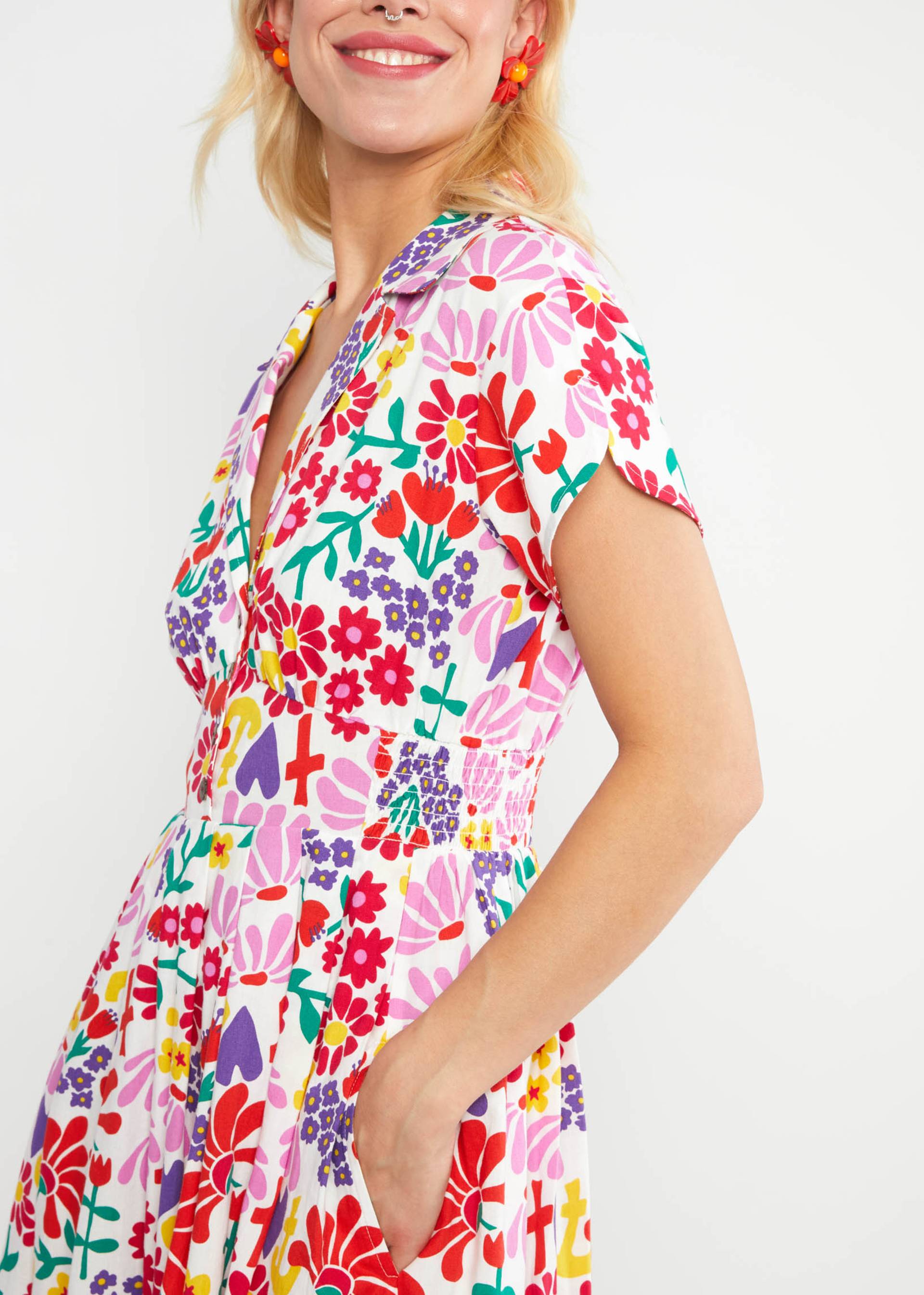 Midikleid Grand Opening, flower market, Kleider, Weiß