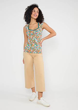 Sommer Top Let Romance Rule, flower flow, Shirts, Grün