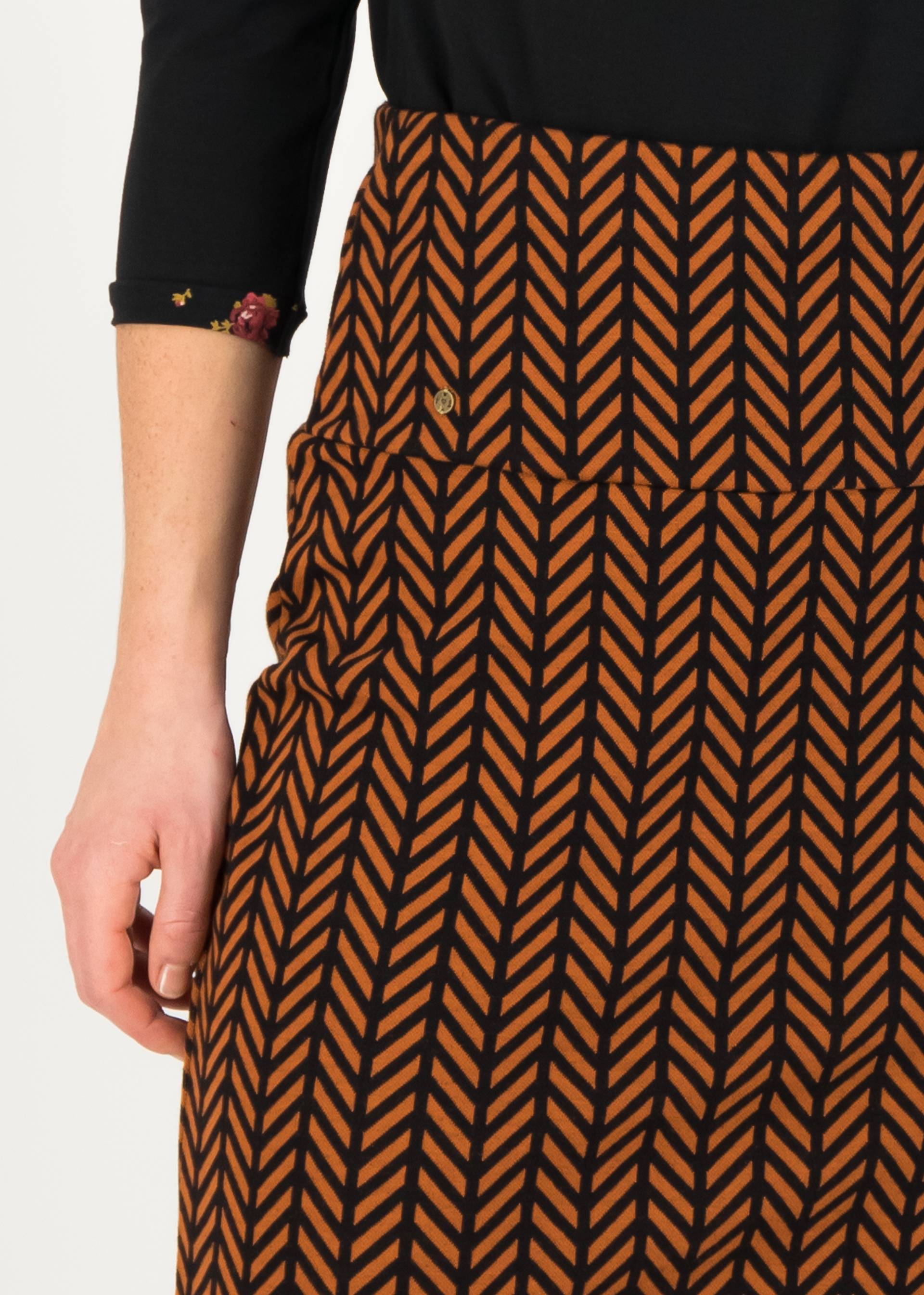 Bleistiftrock straight pencil, brown zig zag, R&ouml;cke, Braun