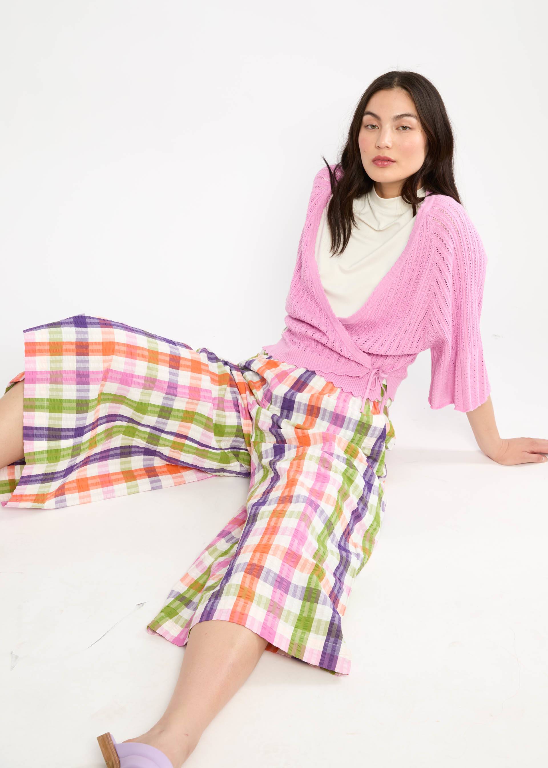 Summer Pants Style Traveller, happy color vichy, Trousers, Blue