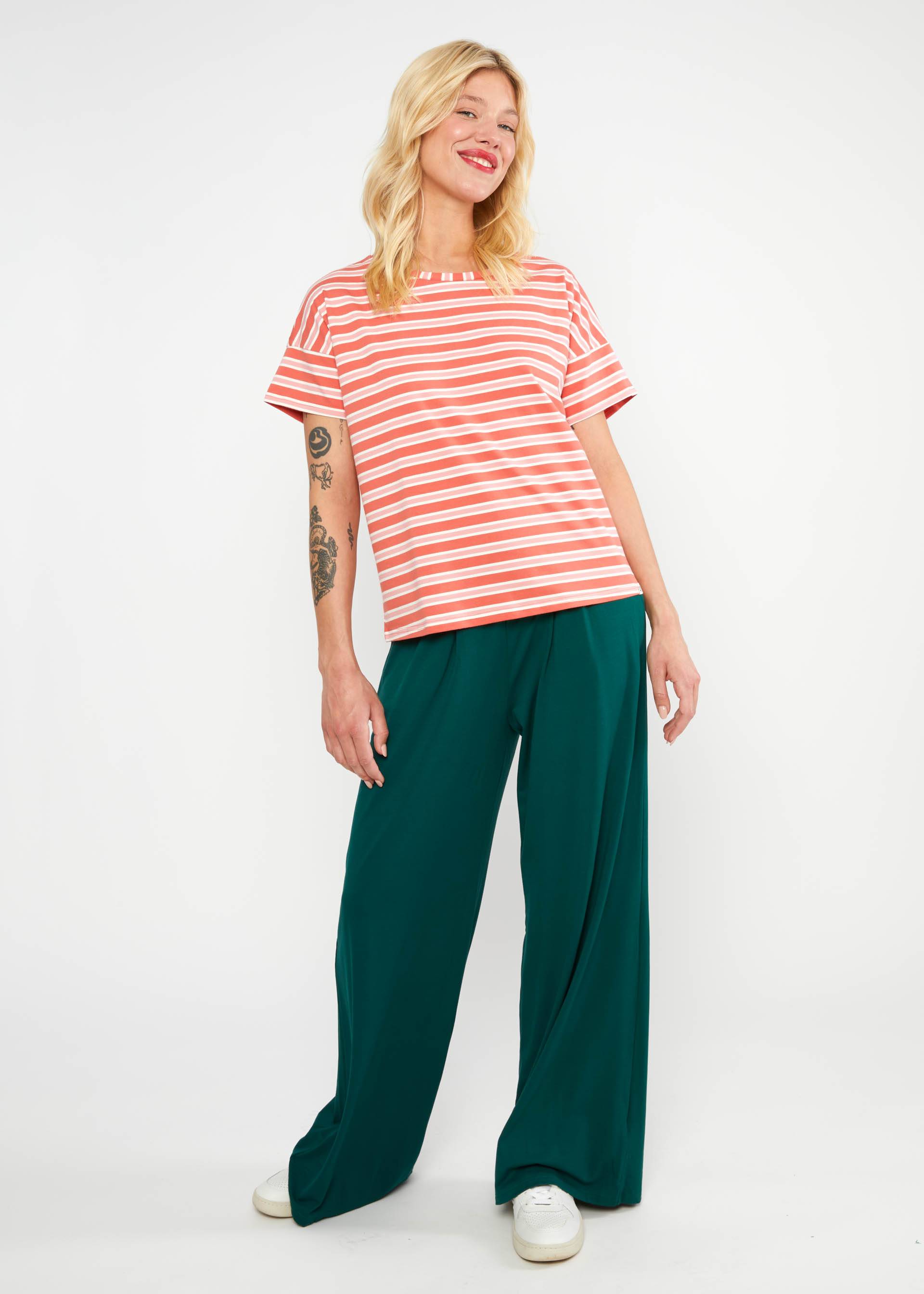 T-Shirt The Generous One, caravan stripes red, Shirts, Rot