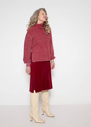 Knielanger Rock Jolly June, fine needle red, Röcke, Rot