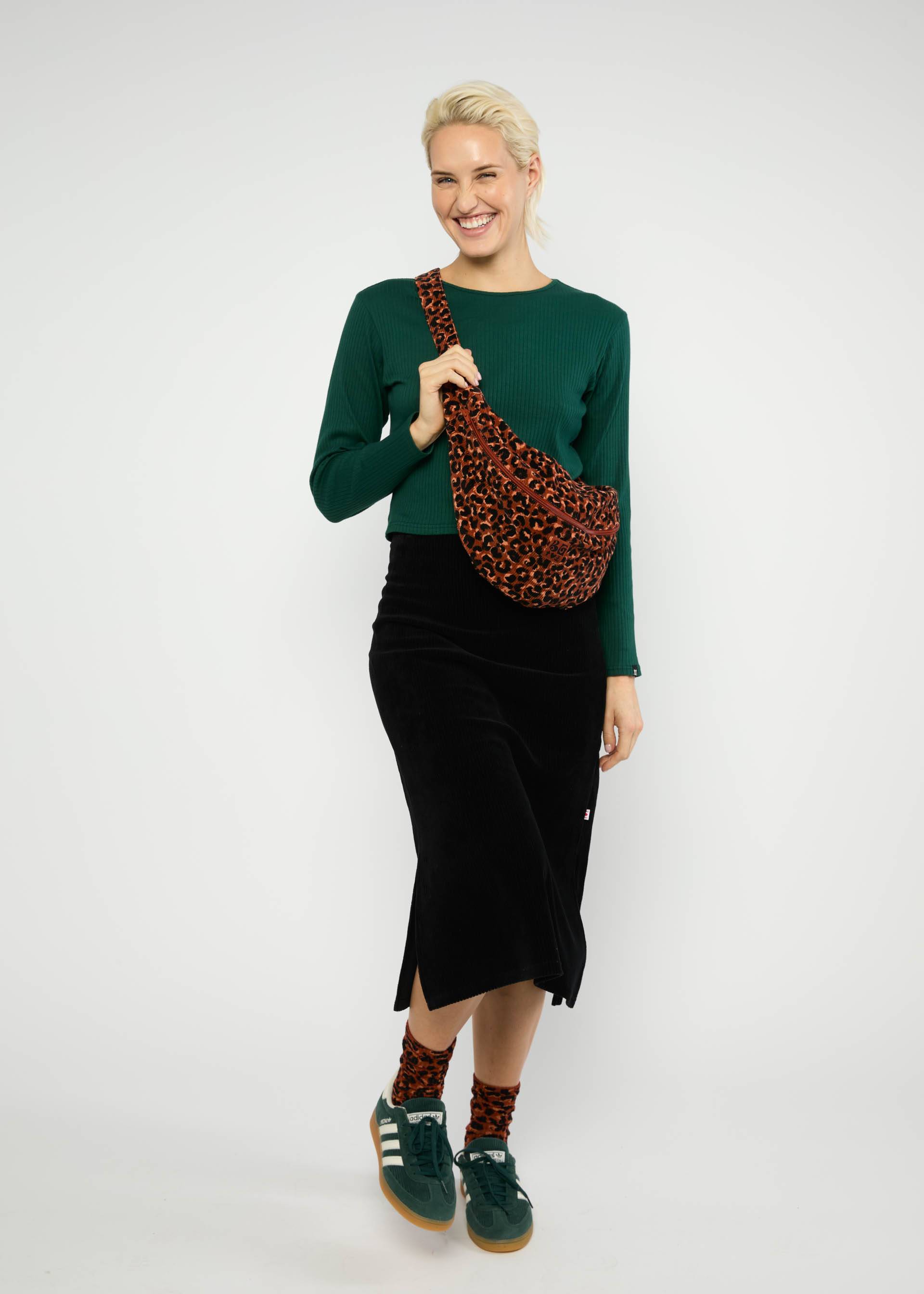 Knielanger Rock Jolly June, fine needle black, Röcke, Schwarz