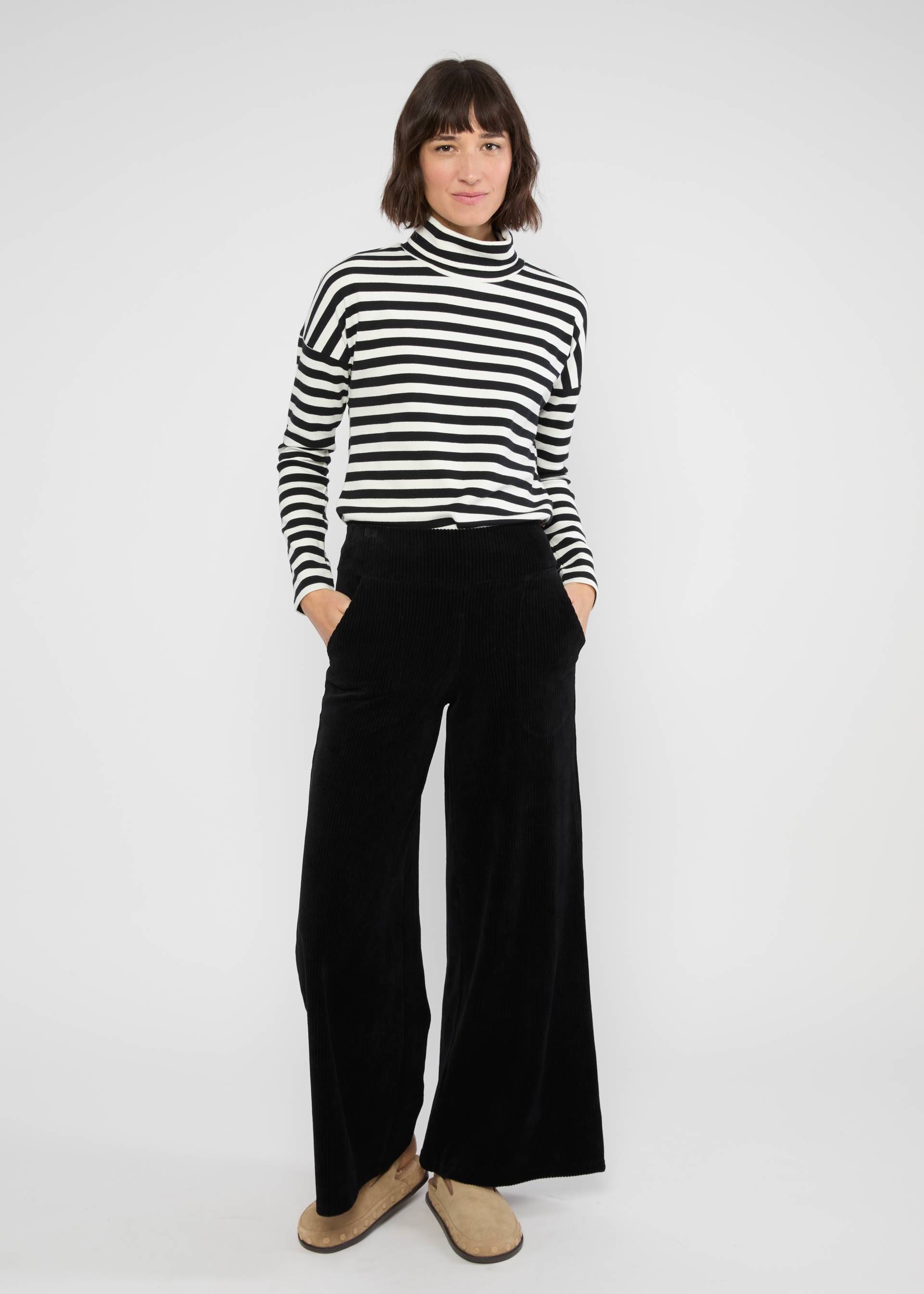 Culotte Jolly Marleen, fine needle black, Hosen, Schwarz