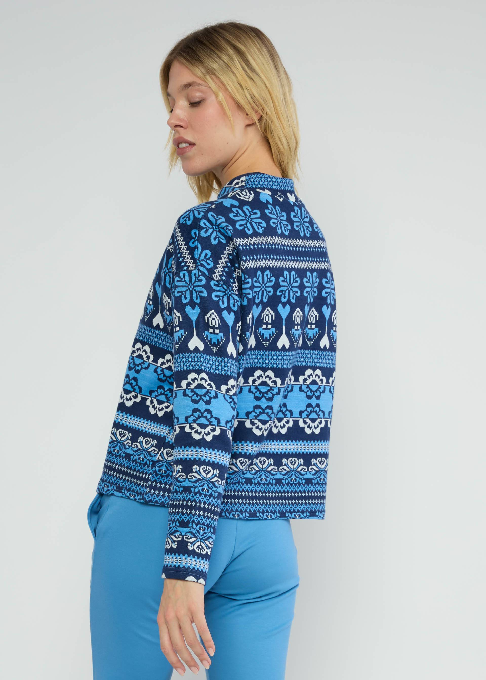 Strickpullover Warm up Turtle, aprés glam blue, Strickpullover, Blau