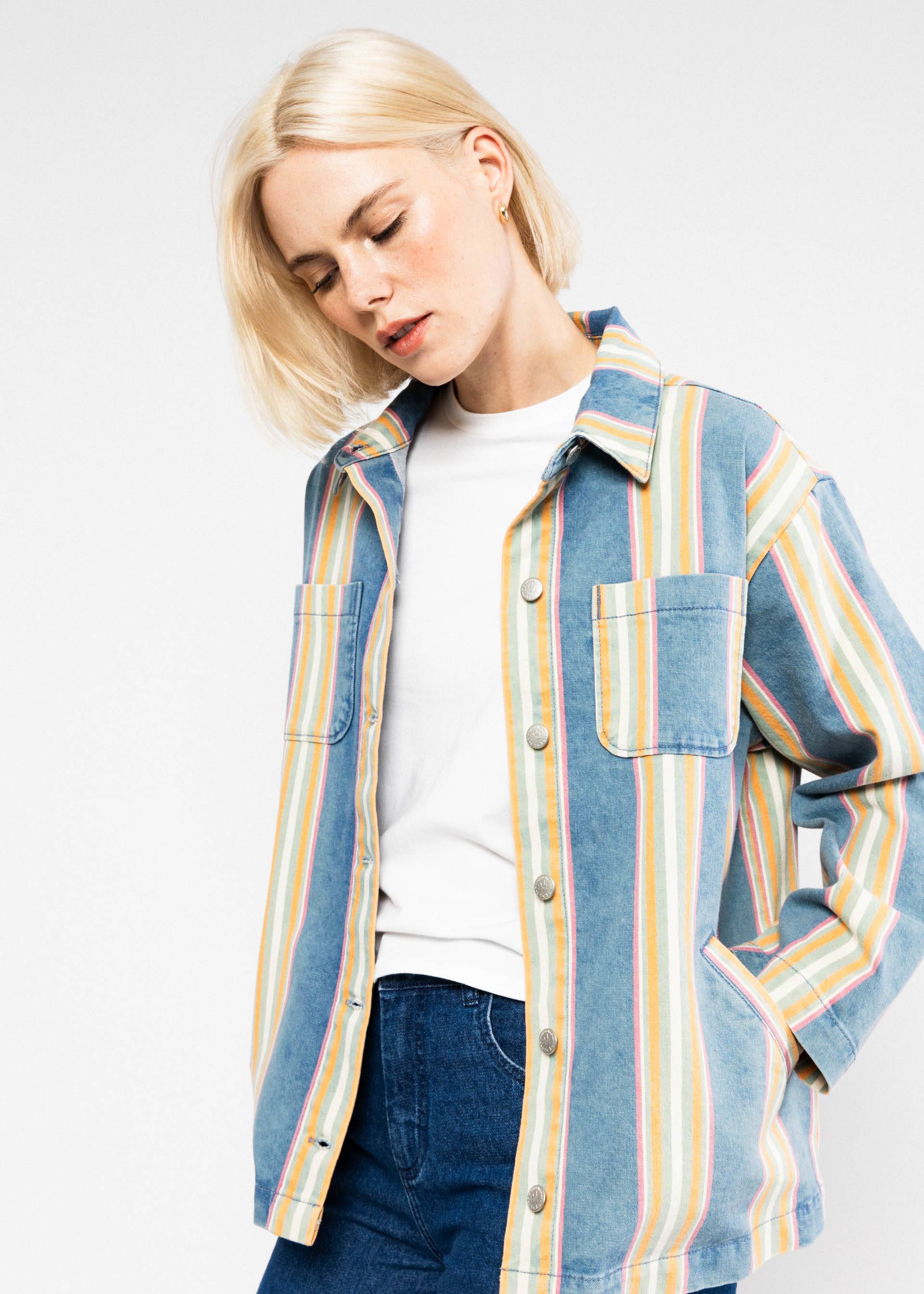 Hemdjacke Love Shack Marquee, summertime stripes, Jacken & M&auml;ntel, Blau