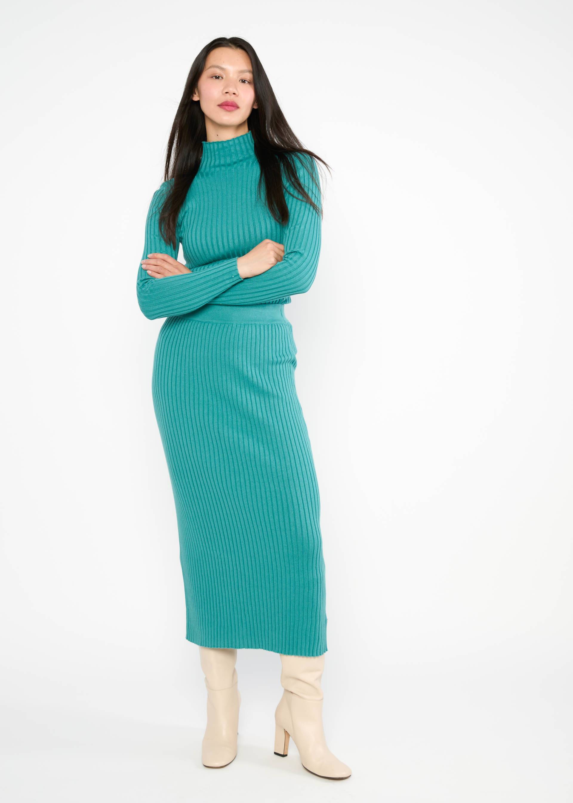 Midirock Dream Weaver, winter sky blue rib, Röcke, Blau