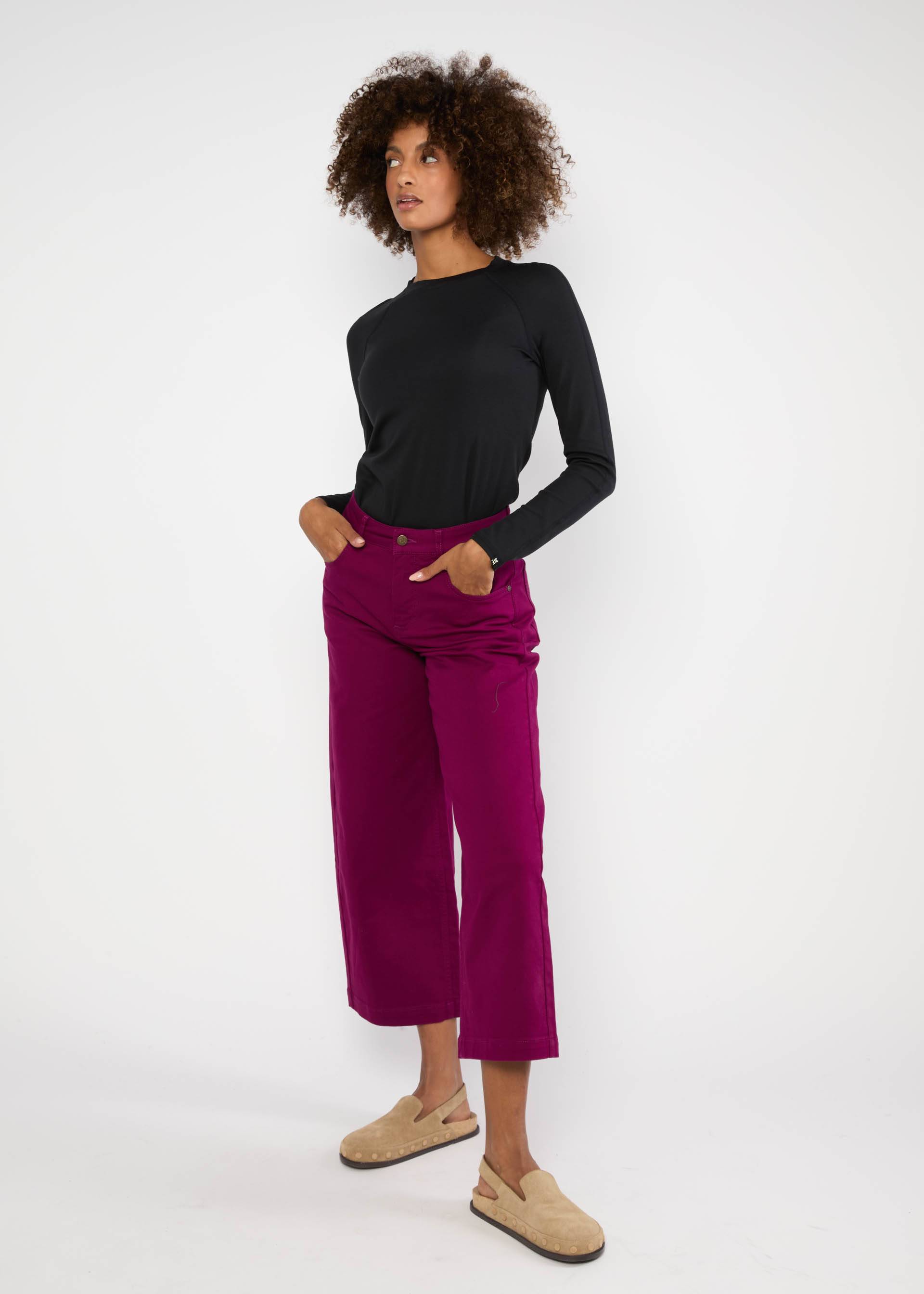 Culottes High Waist Culotte, my opulent purple, Trousers, Purple