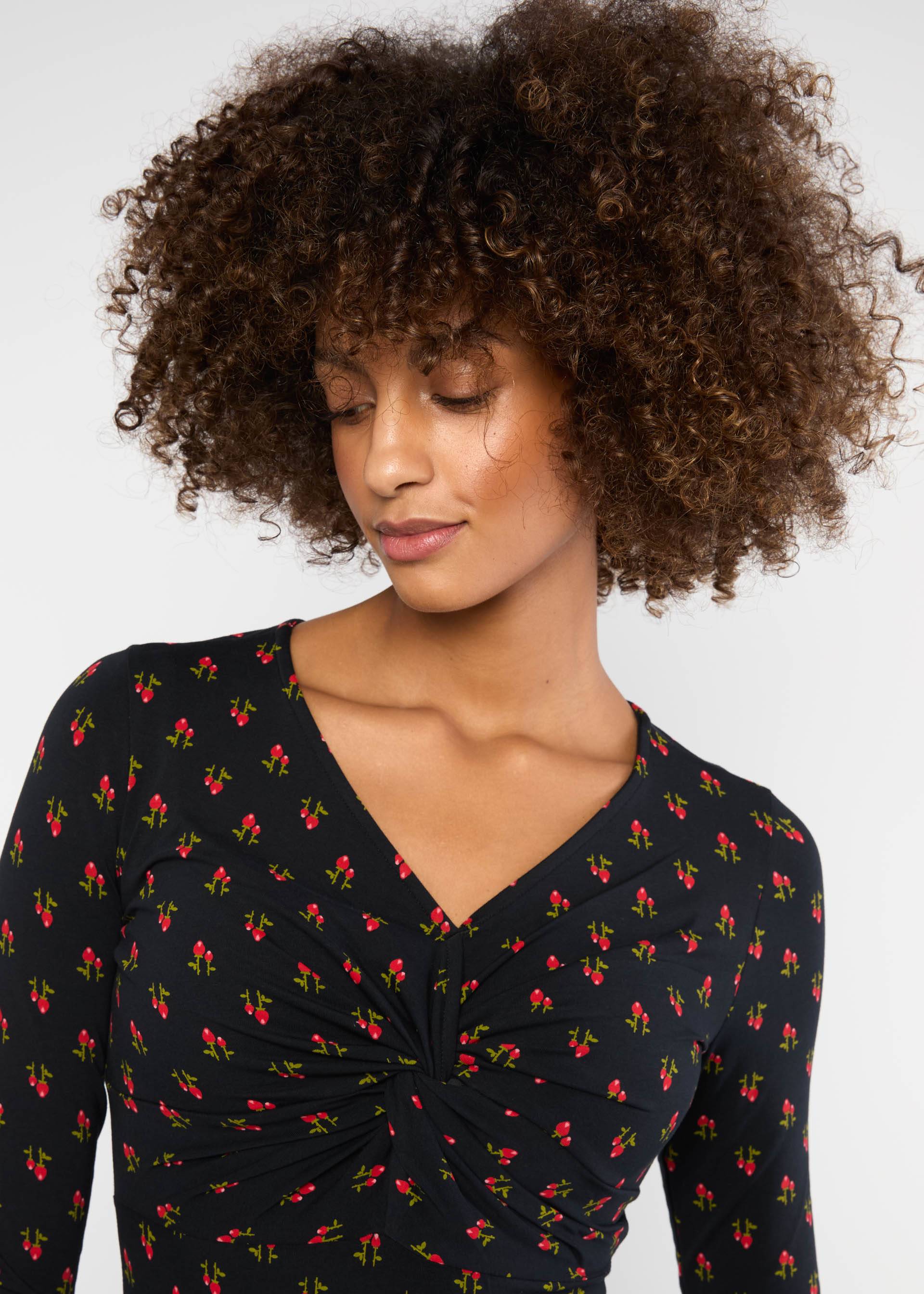 Jerseykleid Hot Knot, red rosehip, Kleider, Schwarz