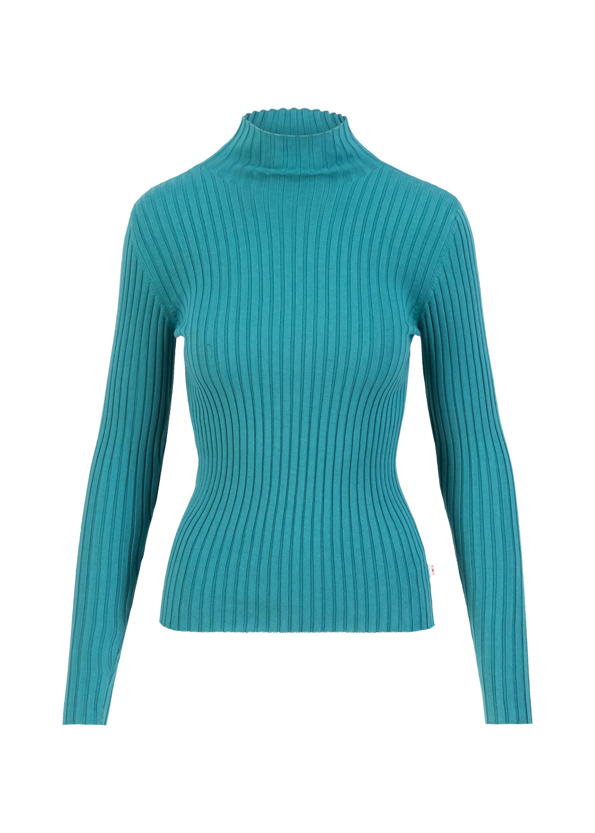 Rollkragenpullover Jazz & Chill, winter sky blue rib, Strickpullover, Blau